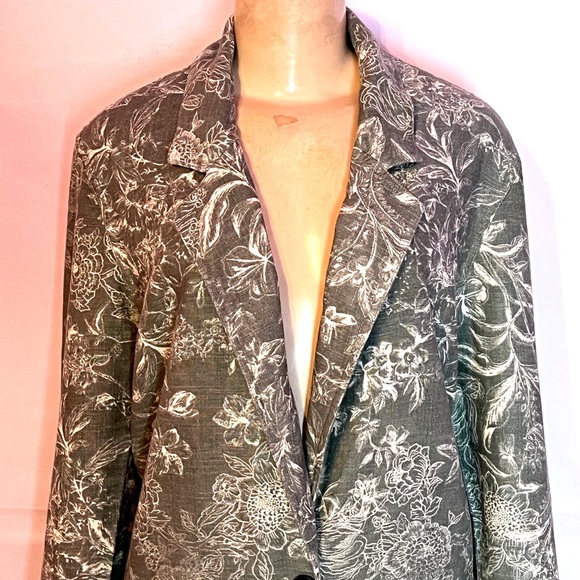 BRAND NEW BECKETT GREEN FLORAL SINGLE BUTTON BLAZER SIZE XL - Picture 4 of 7